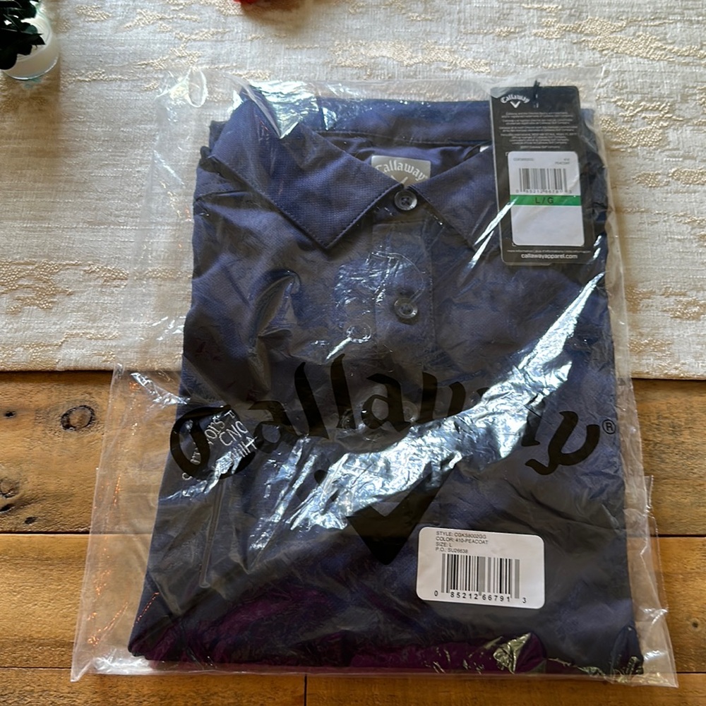 Golf. Men’s. Callaway. Large. Polo. Navy blue. NWT